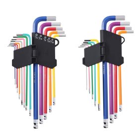 Hex Key Allen Wrench Set, 22 pcs SAE (0.050-3/8 in) and Metric (1.5-10 mm), Color Coding Allen Wrenches Sets with Ball End