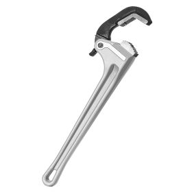 Pipe Wrench, 18" Aluminum Straight Pipe Wrench, Automatic Jaw Adjustment, Adjustable Plumbing Wrench, Easy to Carry, Ergonomic Handle, Hangable D