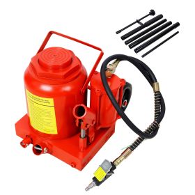 50 Ton 100,000LBS Air Hydraulic Bottle Jack, with Pneumatic & Manual Hand Pump, Rugged Steel Construction Hydraulic Bottle Jack