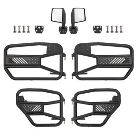 Tubular Doors With Mirror For 2007-2017 Wrangler JK 4 Door (Option: Black)