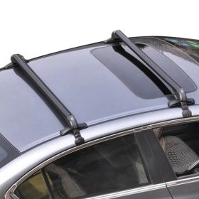 2PCS Universal 110cm/43-inch Car Roof Rack Cross Bar W/ Anti-Theft Lock Adjustable Window Frame 2 Versions Random Delivery (Option: Black)